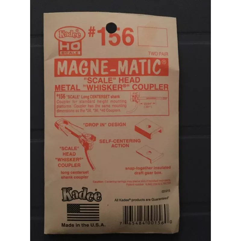 # 156 Kadees long scale head WHISKER Couplers