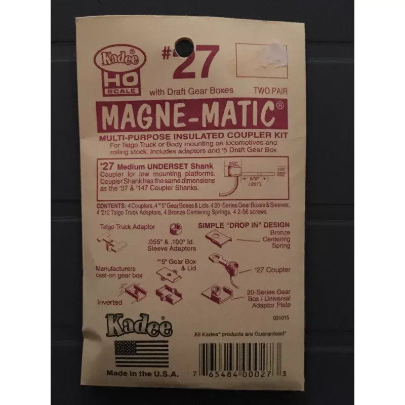 # 27 Plastic Couplers Medium Underset (HO)