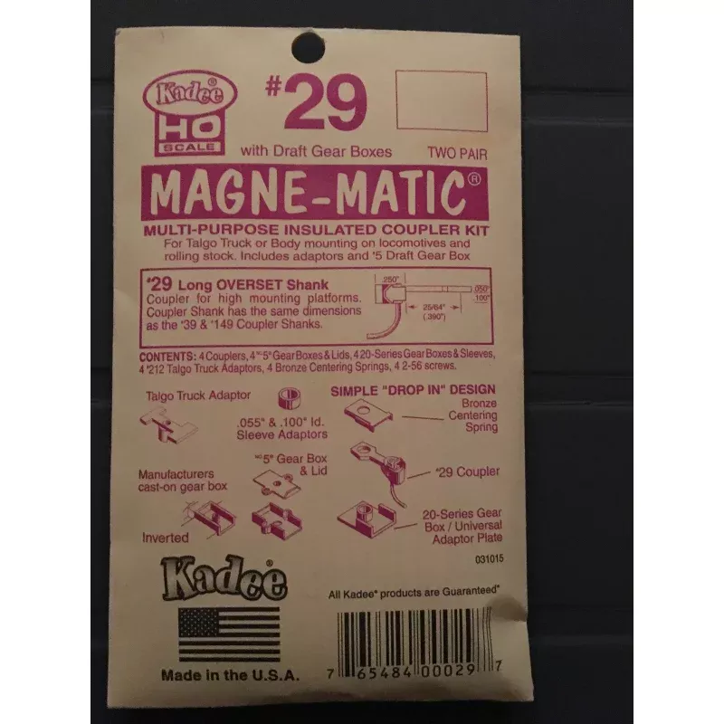 # 29 Plastic Couplers Long Overset (HO)