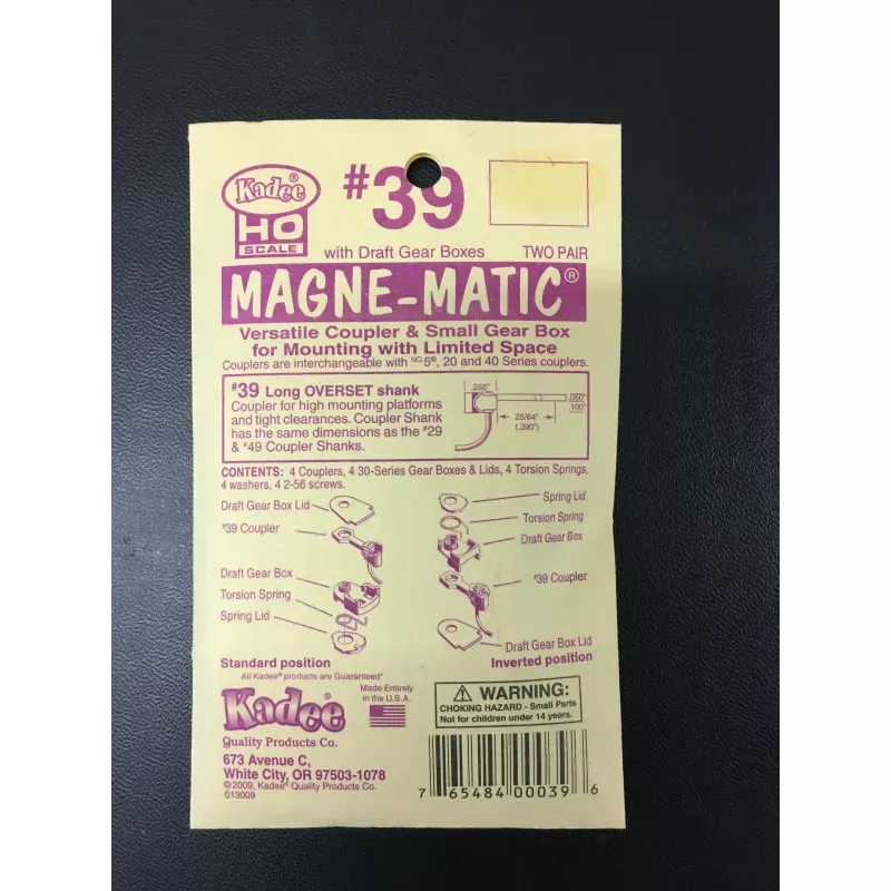 # 39 Plastic Couplers Long Overset (HO)