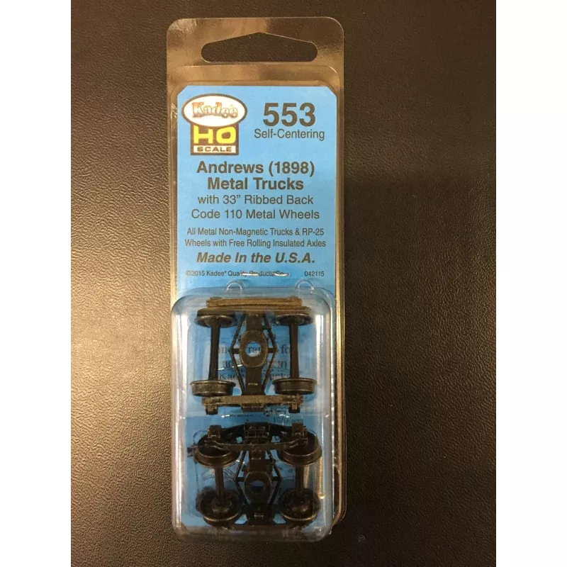 #553 Andrews (1898) Self Centering Trucks 3 wheels KADEE
