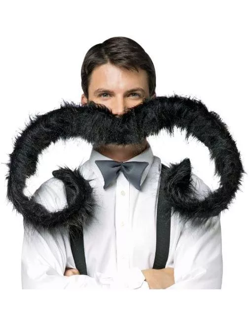 60" Super Stache Costume Moustache: Black