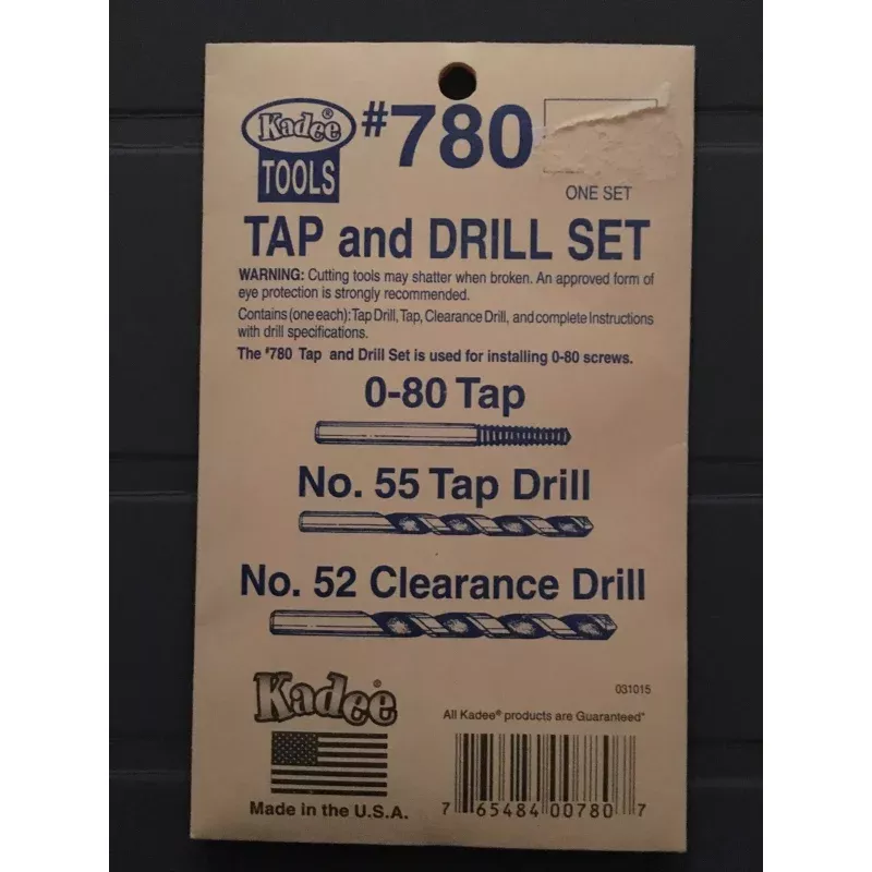 # 780 Tap and Drill Set 0-80 KADEE