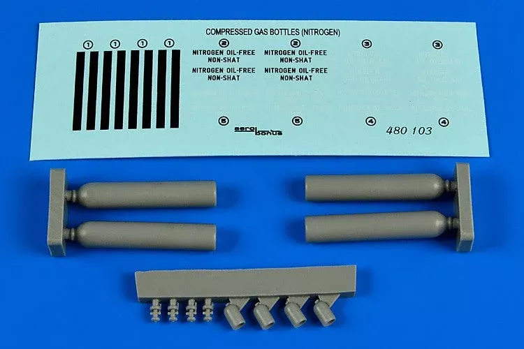 Aerobonus 480103 1/48 Compressed Nitrogen Gas Bottles (D)
