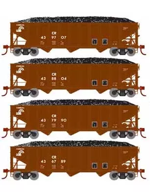 Athearn 15151 HO Scale 40' 3 Bay Ribbed Hopper with Load Conrail CR