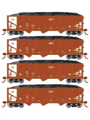 Athearn 15166 HO Scale 40' 3 Bay Ribbed Hopper with Load Canadian National CC