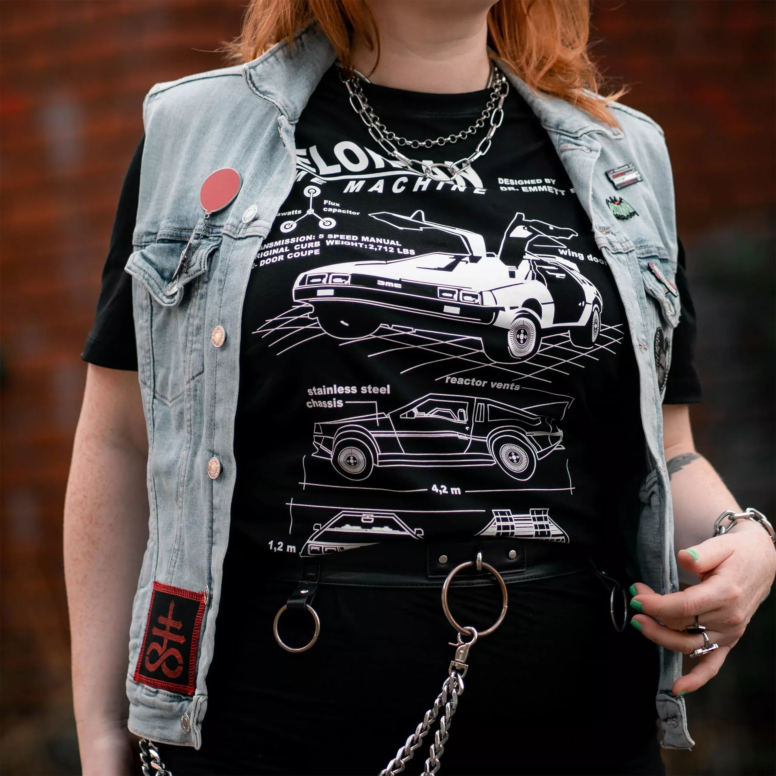 Back to the Future - DeLorean T-Shirt Black
