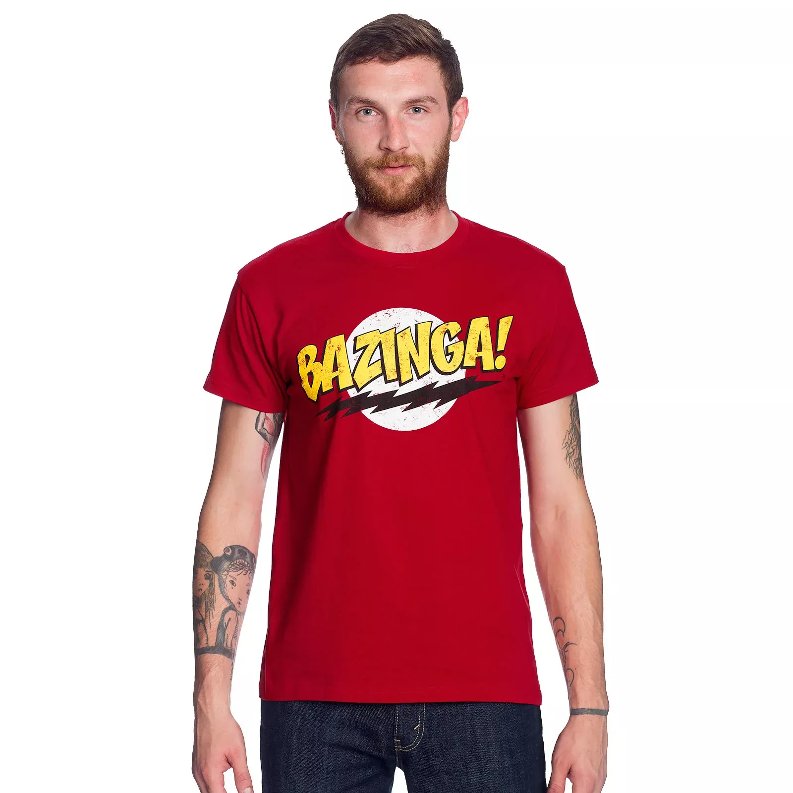 Big Bang Theory - Bazinga Full Size T-Shirt red