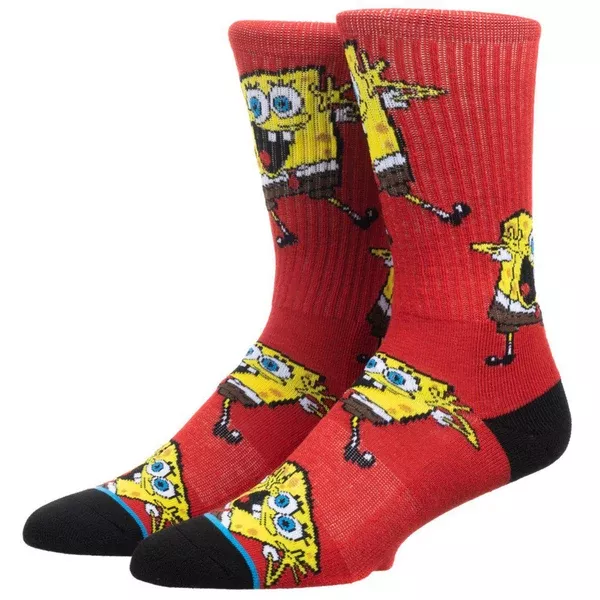 Bioworld SpongeBob SquarePants Red Men's Crew Single Pair Socks