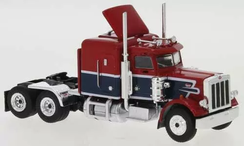 Brekina 85704MCW HO Scale 1973 Peterbilt 359 Sleeper Cab - Red and Blue