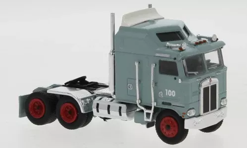 Brekina 98572 HO Scale 1973 Kenworth K100 Aerodyne Sleeper Cab #100 Blue/Grey/Red