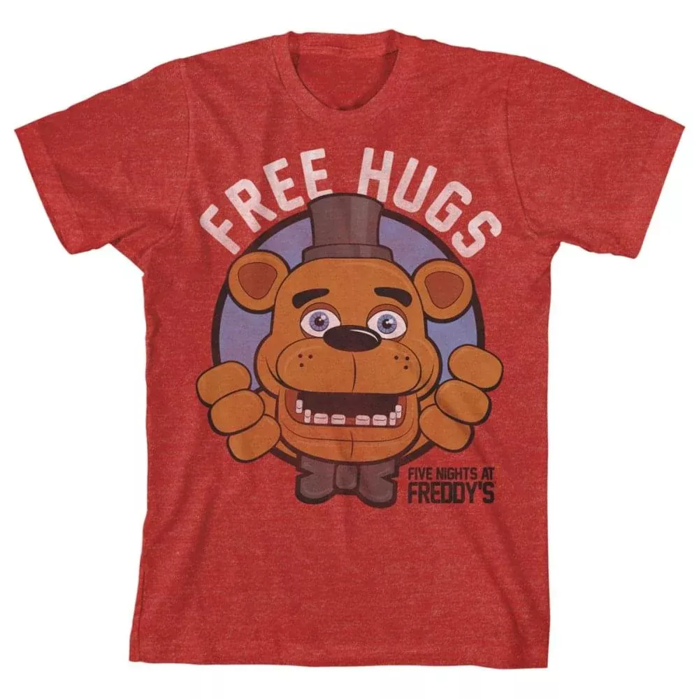 Five Nights at Freddys "Free Hugs" Boy's Red T-Shirt