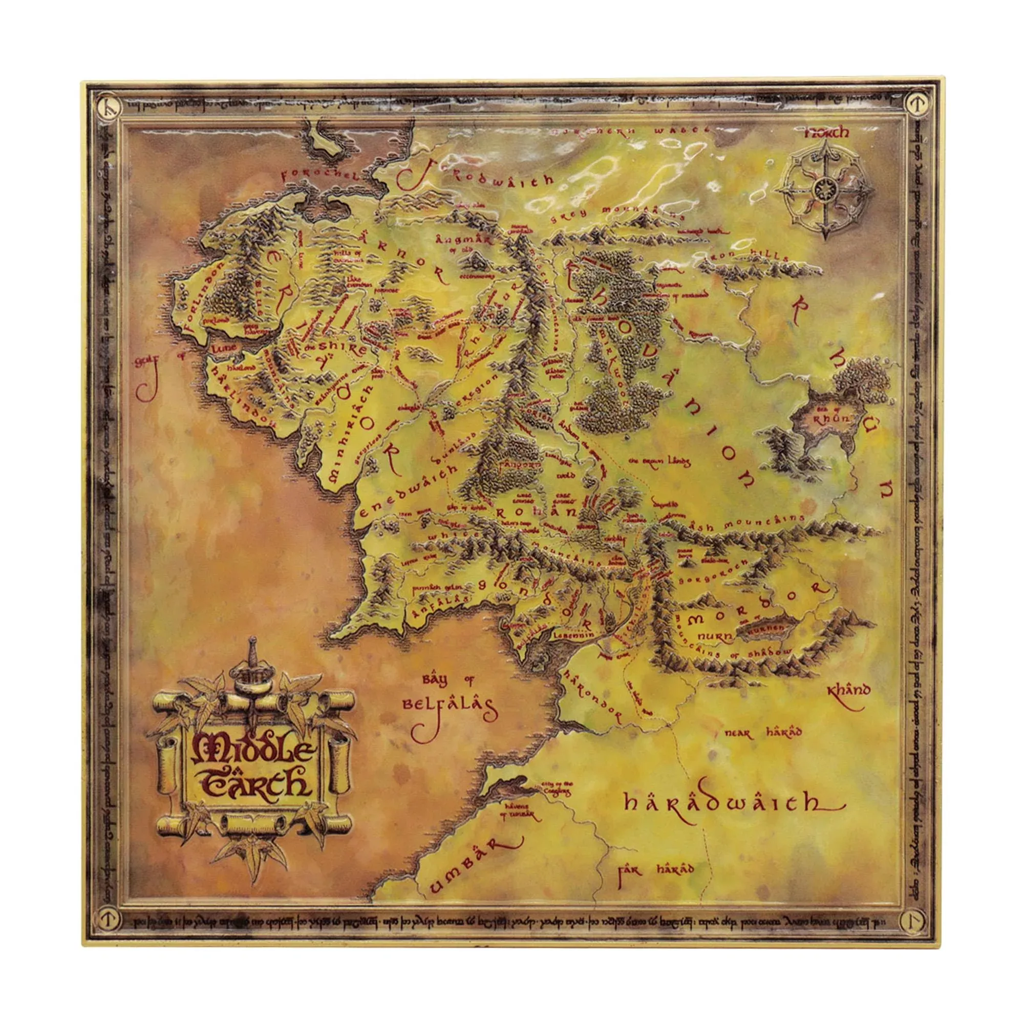 The Lord Of The Rings Limited Edition Metal Map Replica