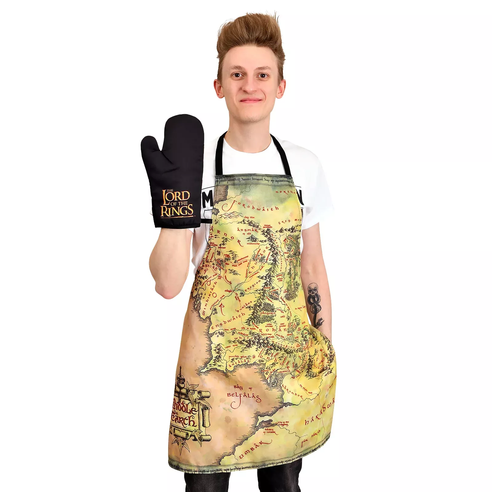 The Lord of the Rings - Middle Earth Map Apron with Oven Glove