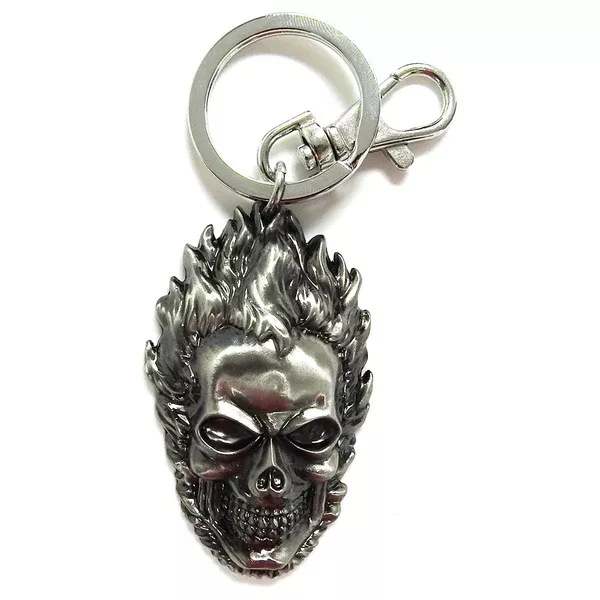 Marvel Ghost Rider Flaming Skull Metal Keychain