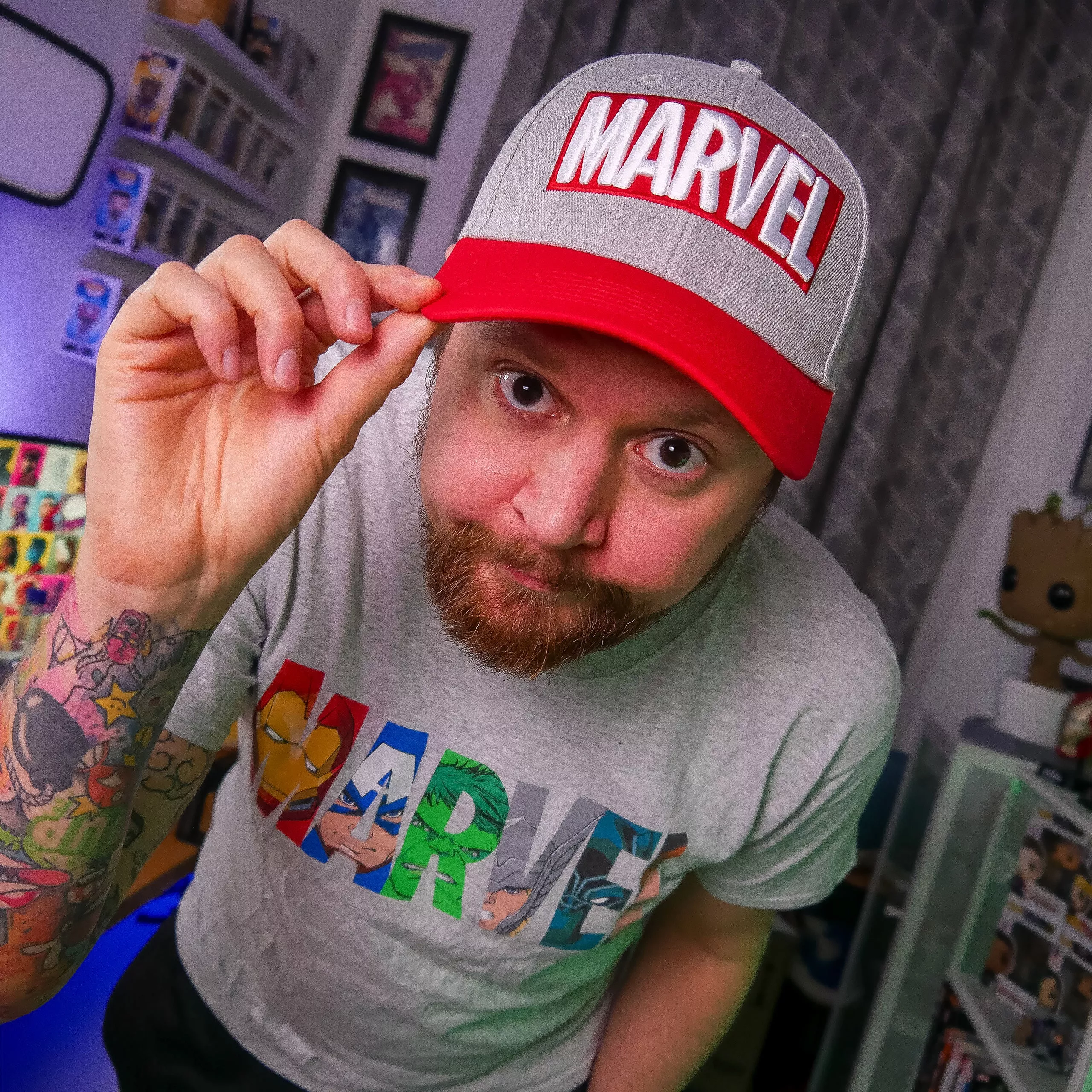 Marvel - Logo Baseball Cap grey-red
