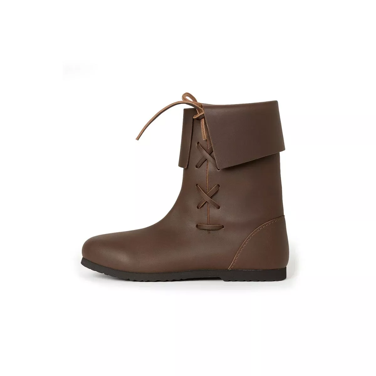 Medieval Cuff Boots in Brown Nubuck Leather