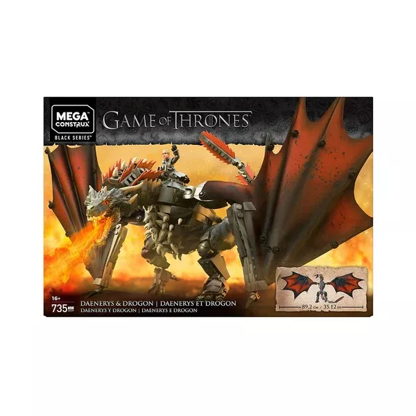 Mega Construx Game Of Thrones Black Series Daenerys Drogon Set