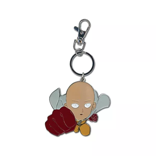 One Punch Man S2 Saitama Flying Punch Pose Metal Keychain