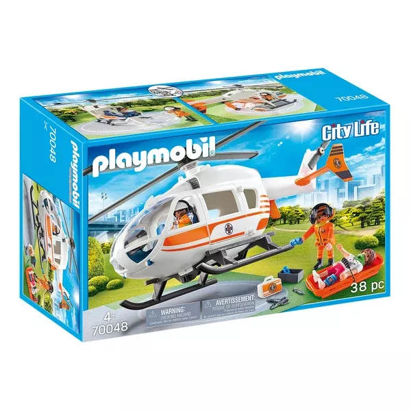 Playmobil City Life Rescue Helicopter Building Set 70048
