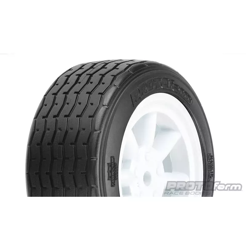 PROTOForm 10140-17 VTA Front Tires Mounted on 26mm White Wheels 1 Pair