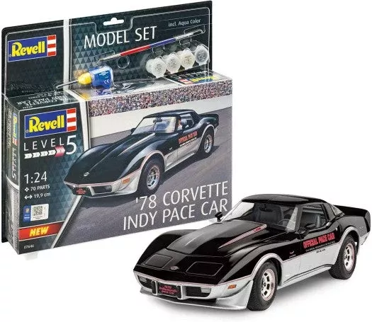 Revell 67646 1/24 1978 Corvette Indy Pace Car w/paint & glue