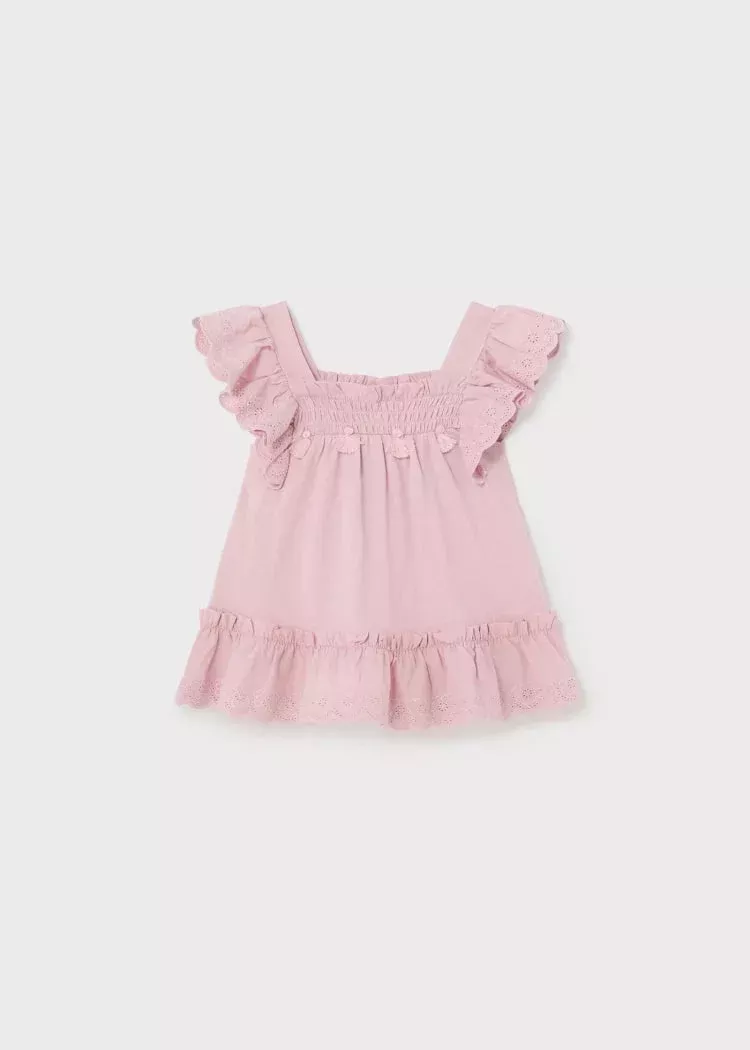 Ruffled Dahlia Top & Linen Shorts Set