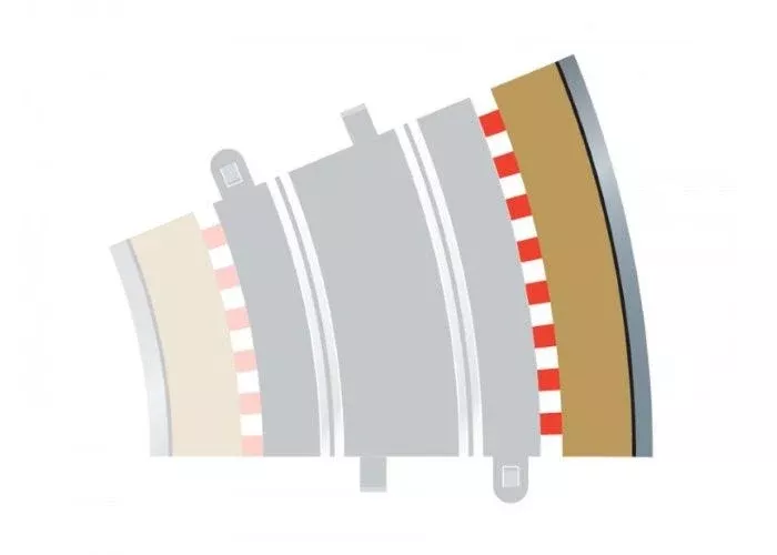 Scalextric C8224 1/32 Radius 3 22.5° Curve Outer Border (4) Slot Car Track