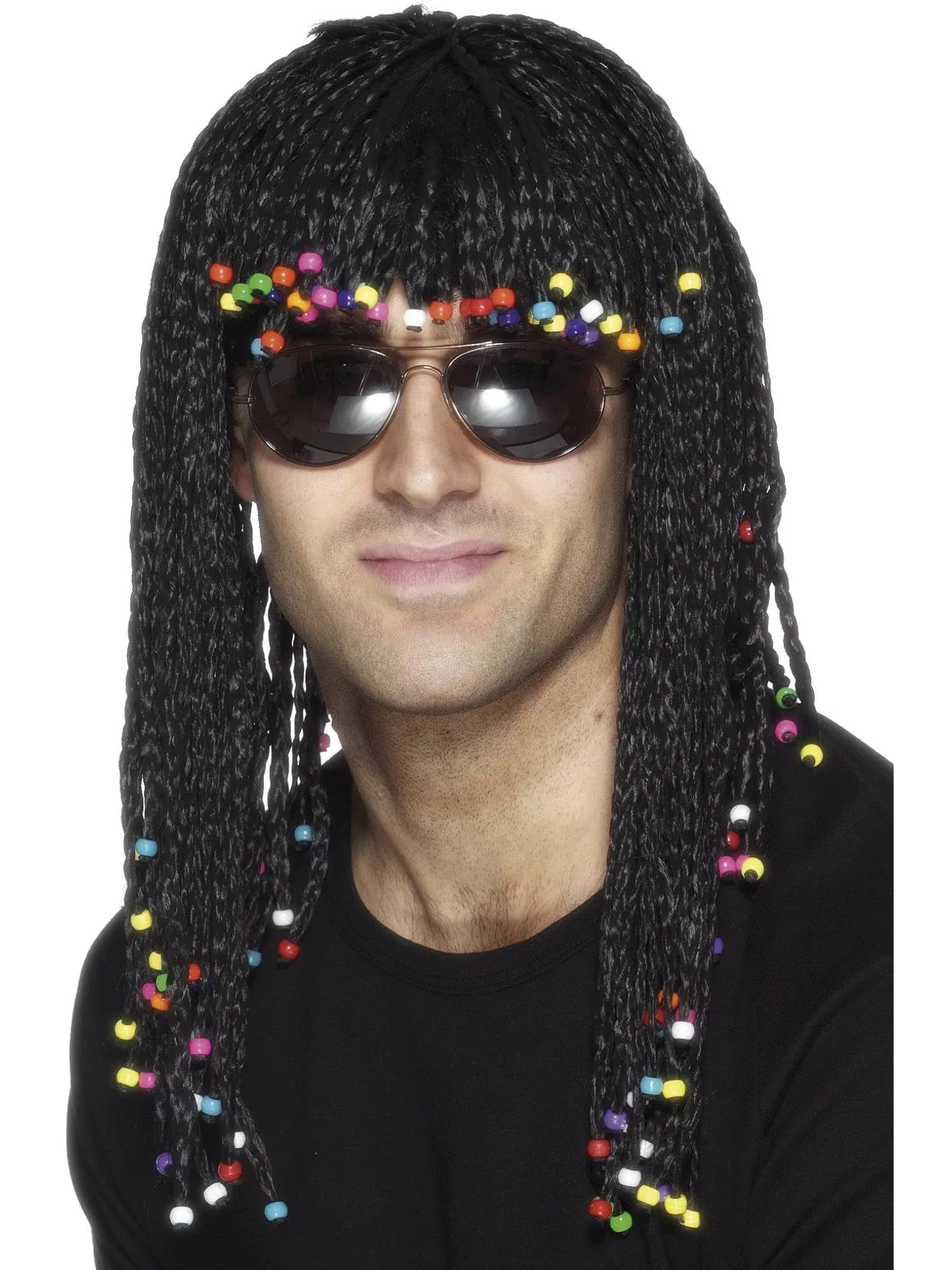 Smiffys Braided Wig, Black