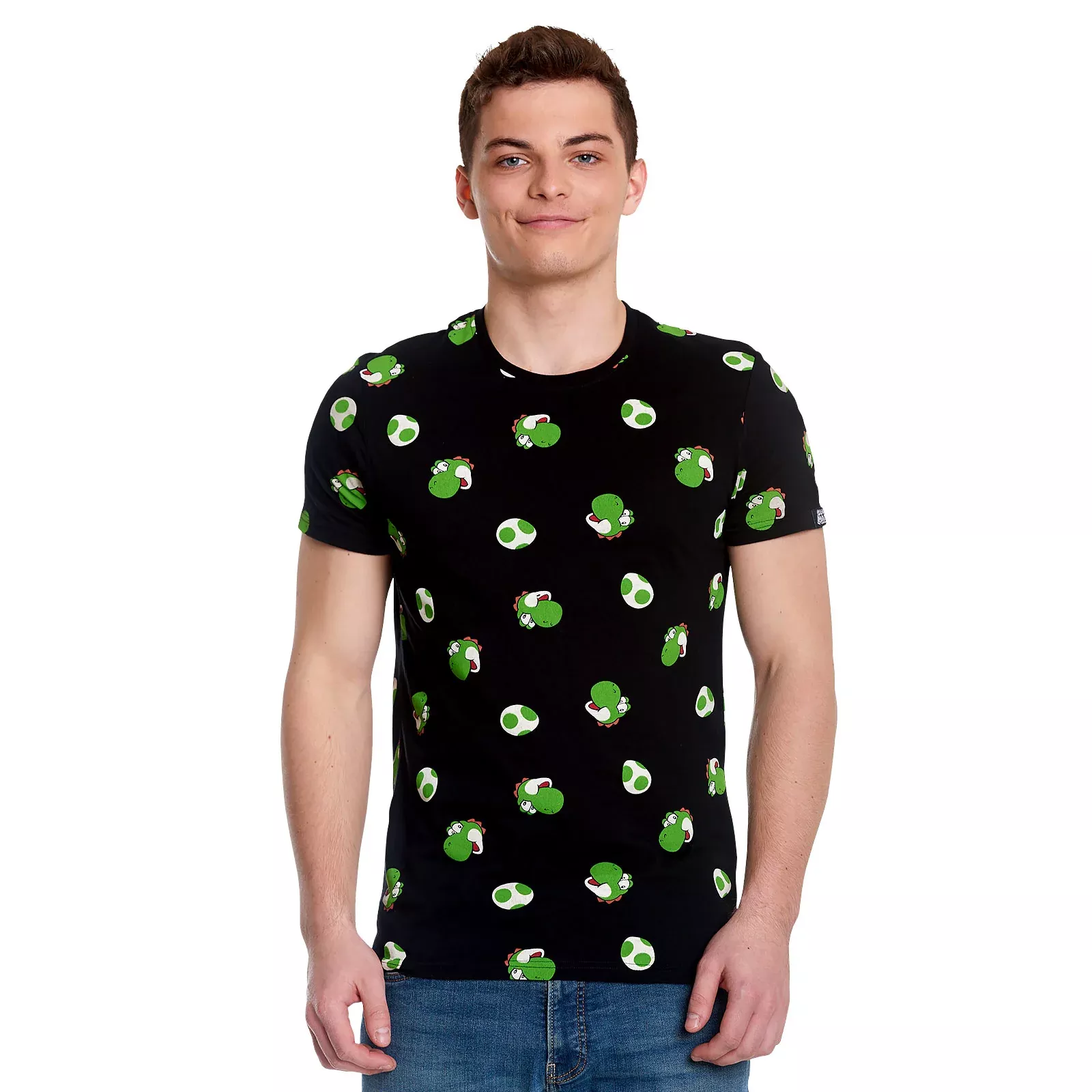 Super Mario - Yoshi & Eggs T-Shirt Black