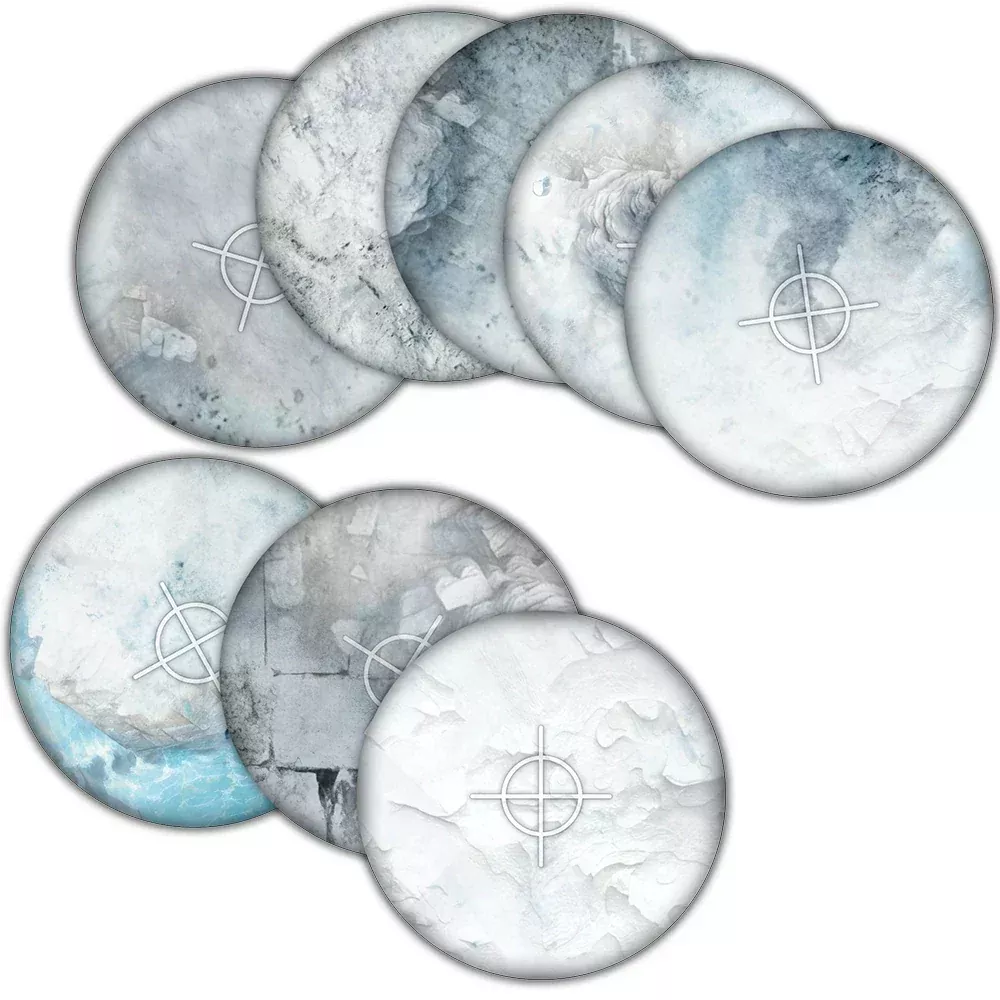 Terrain Crate: Objective Templates - 40mm + 6″ diameter - Snowfield