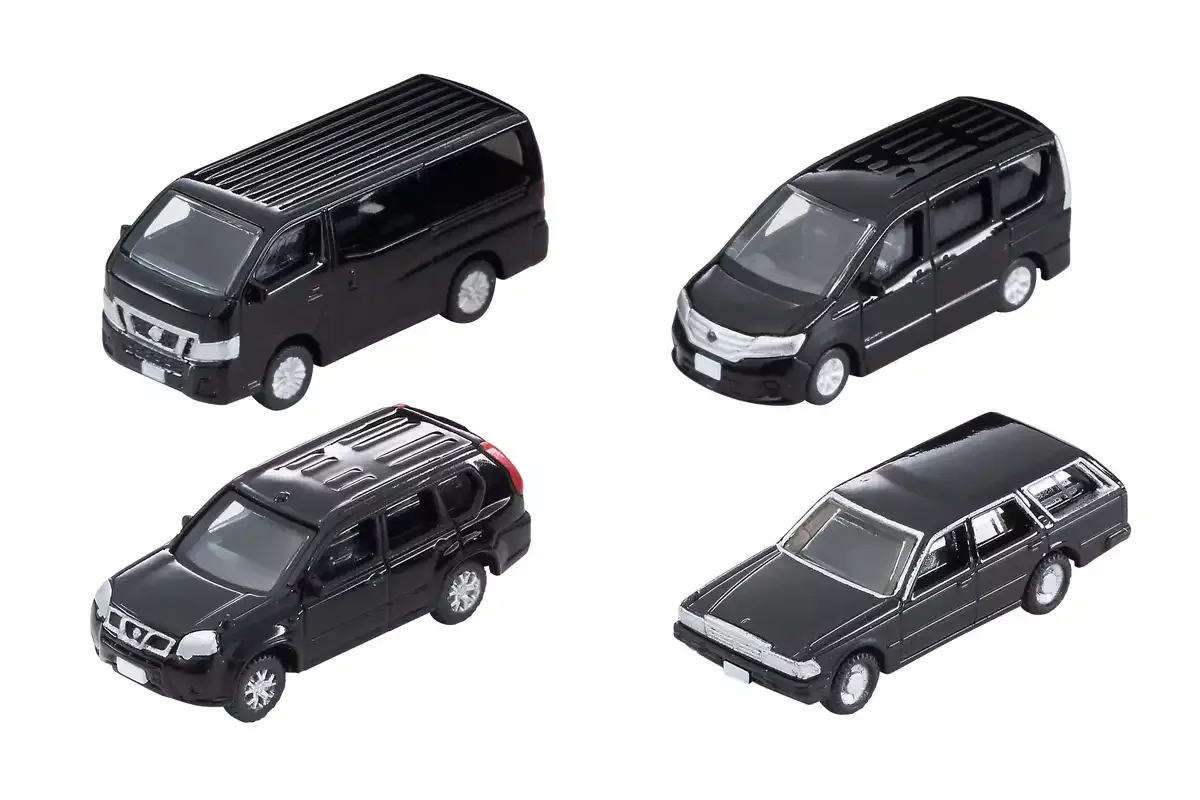 TOMYTEC - The Car Collection Basic Set Select Black - 4 Cars - N Scale