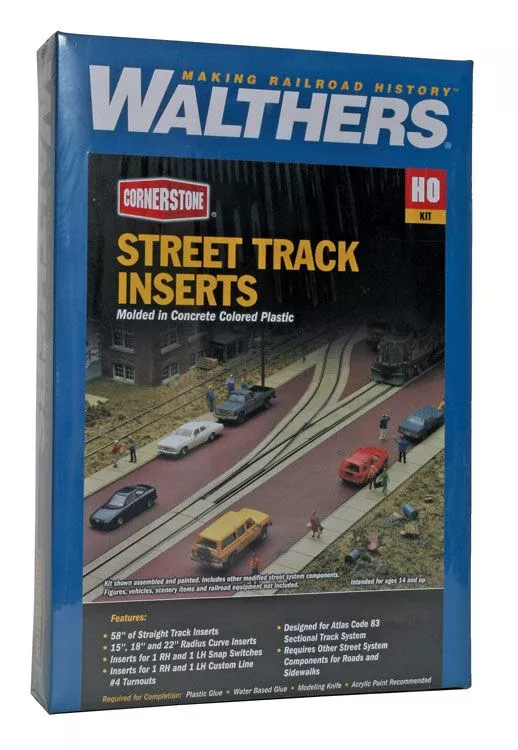 Walthers Cornerstone 933-3140 HO Scale Street Track Insert Kit