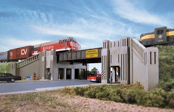 Walthers Cornerstone 933-3190 HO Scale Art Deco Highway Underpass -- Kit