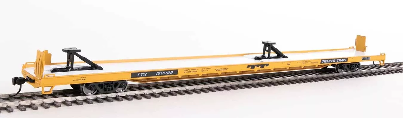 Walthers Mainline 910-5716 HO Scale 89' Channel Side Flatcar Trailer Train TTX 150989