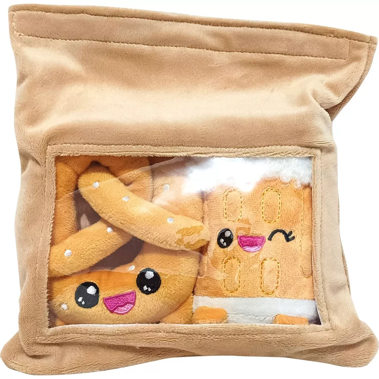 Yummis Together Plush Figures 2-Pack Pretzel & Beer in Take Away Bag 21 cm